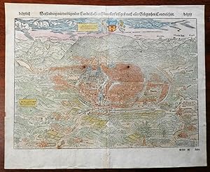 Weissenburg Saxony Holy Roman Empire 1598 Munster Cosmography wood cut city view