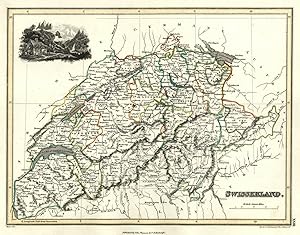 Switzerland 1820 Thomson Hewitt Decorative w/ vignette map