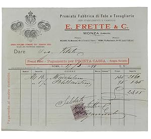 ANTICA FATTURA DELLA DITTA E. FRETTE & C. - 1899.: