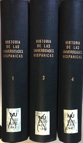 Seller image for Historia de las universidades hispanicas (3 tomos/ KONVOLUT aus 3 Bnden) - Tomo I: Medievo y Renacimiento universitario/ Tomo III: Periodo de los pequenos Austrias/ Tomo IV: Cartulario de reales cedulas y bulas pontificias. for sale by books4less (Versandantiquariat Petra Gros GmbH & Co. KG)