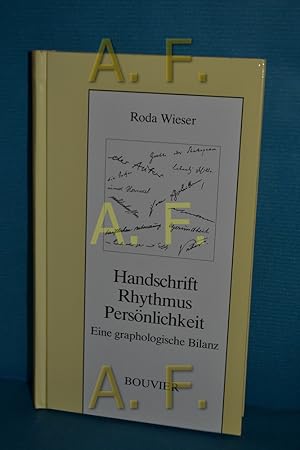 Bild des Verkufers fr Handschrift, Rhythmus, Persnlichkeit : eine graphologische Bilanz. zum Verkauf von Antiquarische Fundgrube e.U.
