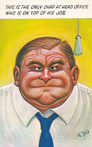 Image du vendeur pour Fat Face Head Office Creep Boss Employee Comic Postcard mis en vente par Postcard Finder