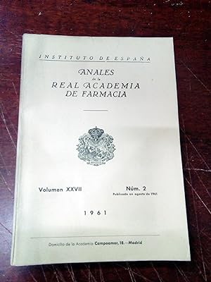 ANALES DE LA REAL ACADEMIA DE FARMACIA. Año XXVII Nº 2. 1961