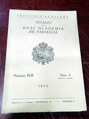 ANALES DE LA REAL ACADEMIA DE FARMACIA. Año XLIII Nº 3. 1977