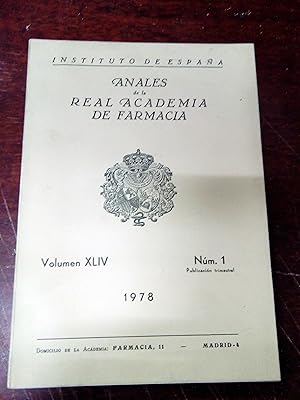 ANALES DE LA REAL ACADEMIA DE FARMACIA. Año XLIV. Nº 1. 1978