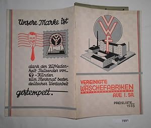 Vereinigte Wäschefabriken AG, Aue in Sa.: Preisliste 1935