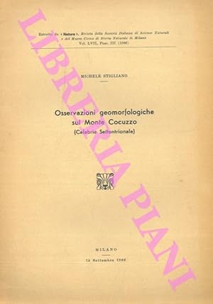 Osservazioni geomorfologiche sul Monte Cocuzzo (Calabria Settentrionale) .