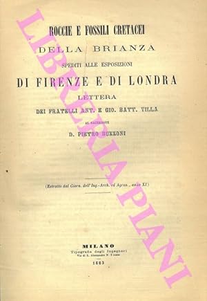 Roccie e fossili cretacei della Brianza spediti alle esposizioni di Firenze e di Londra. Lettera ...