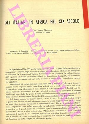 Gli Italiani in Africa nel XIX secolo.