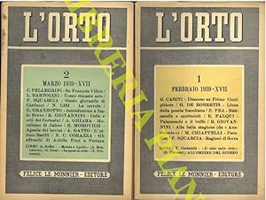 L'Orto. Rivista mensile. Direttori Giorgio Vecchietti e Giannino Marescalchi . Annata 1939.