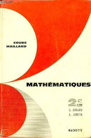 Seller image for Mathmatiques 2e A'CMM' - Programme du 18 juillet 1960 - Collection cours de mathmatiques. for sale by Le-Livre