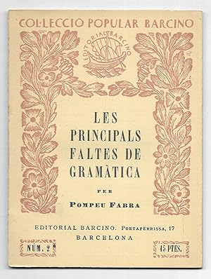 Principals Faltes de Gramàtica, Les. Col·lecció Popular Barcino Nº 2 1937