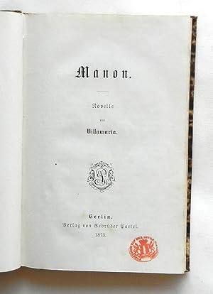 Seller image for Manon. Novelle. for sale by Buch- und Kunst-Antiquariat Flotow GmbH
