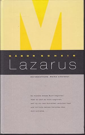 Seller image for Lazarus. Aus dem Ungarischen von Wilhelm Droste for sale by Graphem. Kunst- und Buchantiquariat