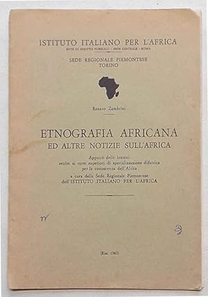 Seller image for Etnografia africana ed altre notizie sull'Africa. for sale by S.B. Il Piacere e il Dovere