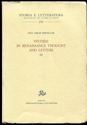 Studies in Renaissance Thought and Letters. IV