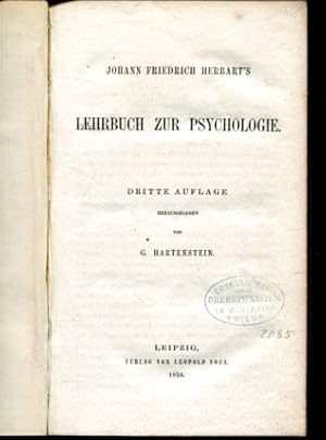 Bild des Verkufers fr Johann Friedrich Herbarts Lehrbuch zur Psychologie. zum Verkauf von Antiquariat Buchseite