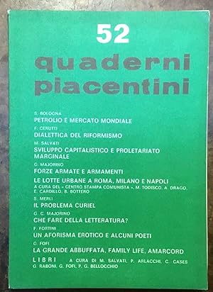 Quaderni Piacentini. N. 52, anno XIII, giugno 1974