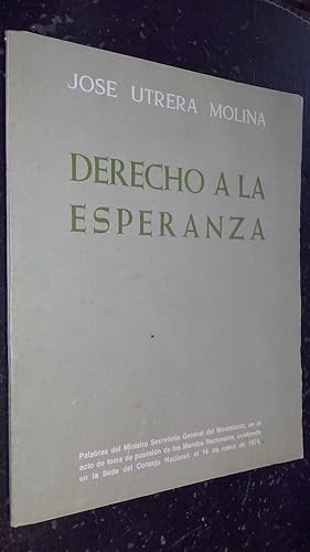 Bild des Verkufers fr Derecho a la esperanza zum Verkauf von Librera La Candela