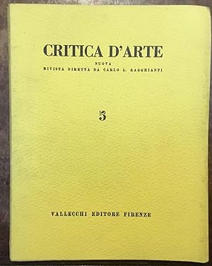 Critica d'Arte. Nuova rivista diretta da Carlo L. Ragghianti. N.5, settembre 1954