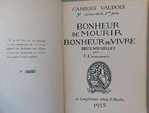 Seller image for BONHEUR DE MOURIR   BONHEUR DE VIVRE. Deux nouvelles. for sale by ARTLINK