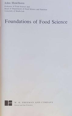 Foundations of Food Science