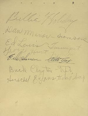 Billie Holiday Autograph.