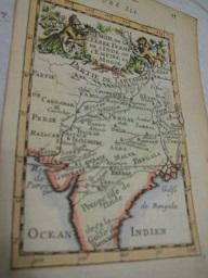 Orig. Landkarte "Partie de la Terre Ferme De L`Inde ou l`Empire du Mogul, 1683