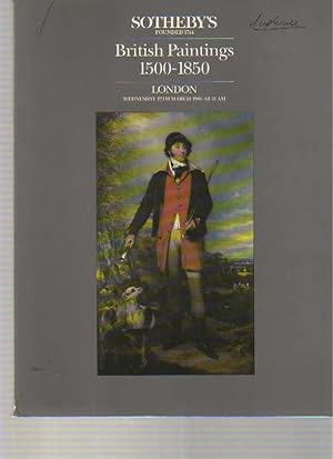 Seller image for Sothebys 1986 British Paintings 1500-1850 for sale by thecatalogstarcom Ltd