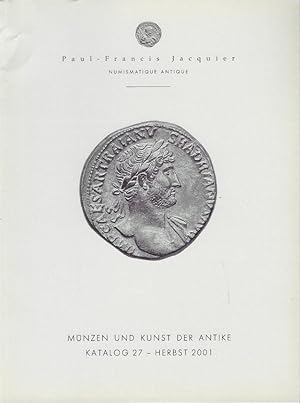 Image du vendeur pour Mnzen und Kunst der Antike. Katalog 27, Herbst 2001 mis en vente par Librairie Archaion