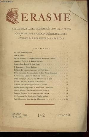 Seller image for Erasme n1 & 2 - 1re anne - Janvier, Fvrier 1946 : Le cinquantenaire de la mort de Verlaine, par Emile Henriot - Portrait de Paul Eluard par Claude Roy - de nieuwe roman van Jean-Paul Sartre, par Jo Boer - etc. for sale by Le-Livre