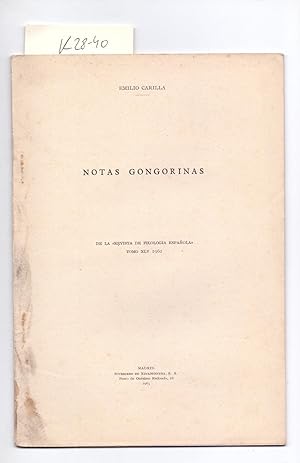 Seller image for NOTAS GONGORINAS for sale by Libreria 7 Soles