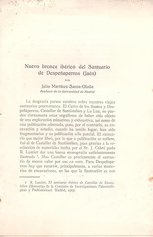 Seller image for NUEVO BRONCE IBERICO DEL SANTUARIO DE DESPEAPERROS (JAEN) for sale by Libreria 7 Soles