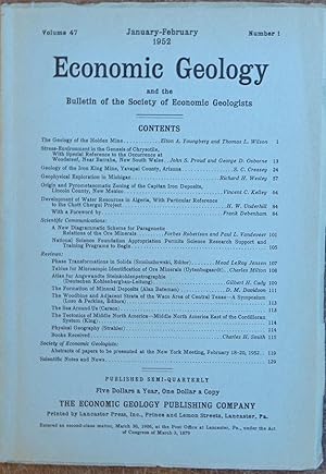 Imagen del vendedor de Economic Geology and the Bulletin of the Society of Economic Geologists Volume 47, Number 1 January/February 1952 a la venta por Faith In Print