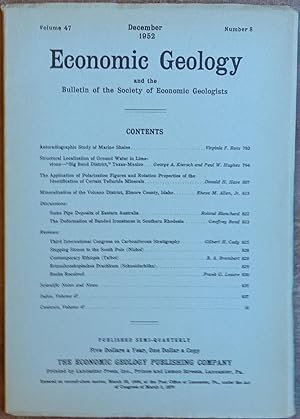 Imagen del vendedor de Economic Geology and the Bulletin of the Society of Economic Geologists Volume 47, Number 8 December 1952 a la venta por Faith In Print