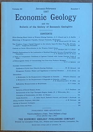 Imagen del vendedor de Economic Geology and the Bulletin of the Society of Economic Geologists Volume 62, Number 1 January/February 1967 a la venta por Faith In Print