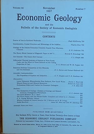 Imagen del vendedor de Economic Geology and the Bulletin of the Society of Economic Geologists Volume 52, Number 7 May 1957 a la venta por Faith In Print