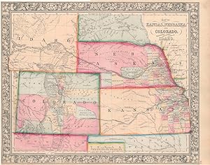 Map of Kansas, Nebraska and Colorado Showing Also the Eastern Portion of Idaho