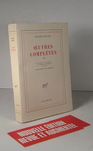 Image du vendeur pour Oeuvres compltes IV (4) : Le thtre et son double. Le thtre de Sraphin. Les Cenci mis en vente par Librairie Bonheur d'occasion (LILA / ILAB)