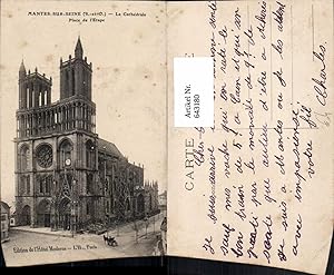 Bild des Verkufers fr 643180,Mantes-sur-Seine La Cathedrale Place de l Etape France zum Verkauf von Versandhandel Lehenbauer