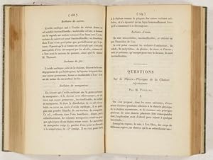 Questions sur la Théorie - Physique de la Chaleur rayonnante ; par M. Fourier (pp.259-303, 1 Taf.).