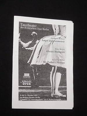 Image du vendeur pour Programmheft Komische Oper im Hebbel-Theater Berlin 1997. Dreiteiliger TANZABEND. Mit Arila Siegert; Alma Munteanu, Angela Reinhardt, Susanne Kurzmann, Stefania Giannetti; Yvonne Berger-Selman, Angela Grnwald, Gabriela Henze, Davide Pedersini mis en vente par Fast alles Theater! Antiquariat fr die darstellenden Knste