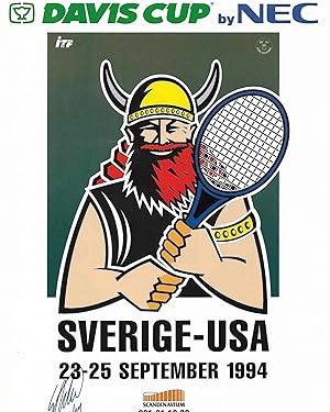 Davis Cup Tie 1994 Poster Signed by Stefan Edberg