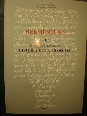 Imagen del vendedor de Hermneusis (I) Estudios y textos de Historia de la Filosofa a la venta por Librera Antonio Azorn