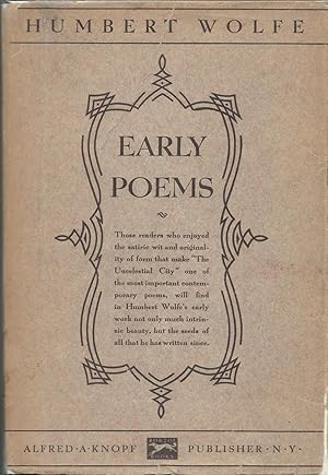 Image du vendeur pour Early Poems mis en vente par Fireproof Books