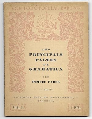 Principals Faltes de Gramatica, Les. Col·lecció Popular Barcino Nº 2 1927 2ª edició