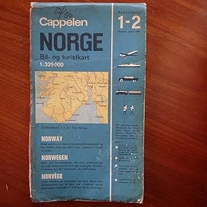 Cappelen Map of Norway - Cappelen Norge Bil-og Turiskart 1:325000 C.1965