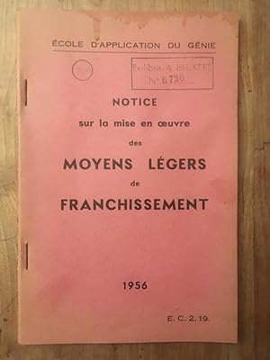 Image du vendeur pour Notice sur la mise en oeuvre des moyens lgers de franchissement mis en vente par Librairie des Possibles