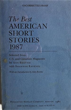Imagen del vendedor de The Best American Short Stories 1987 a la venta por Trilby & Co. Books