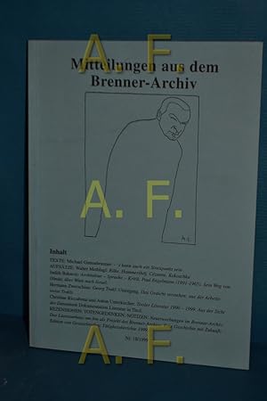 Bild des Verkufers fr Mitteilungen aus dem Brenner - Archiv Nr. 18/1999 zum Verkauf von Antiquarische Fundgrube e.U.